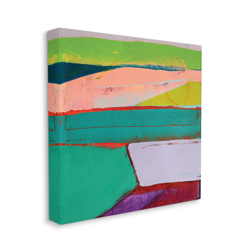Radiant abstrait - peinture sur toile, H 17 po x l 17 po x P 1,5 po, Toile tendue