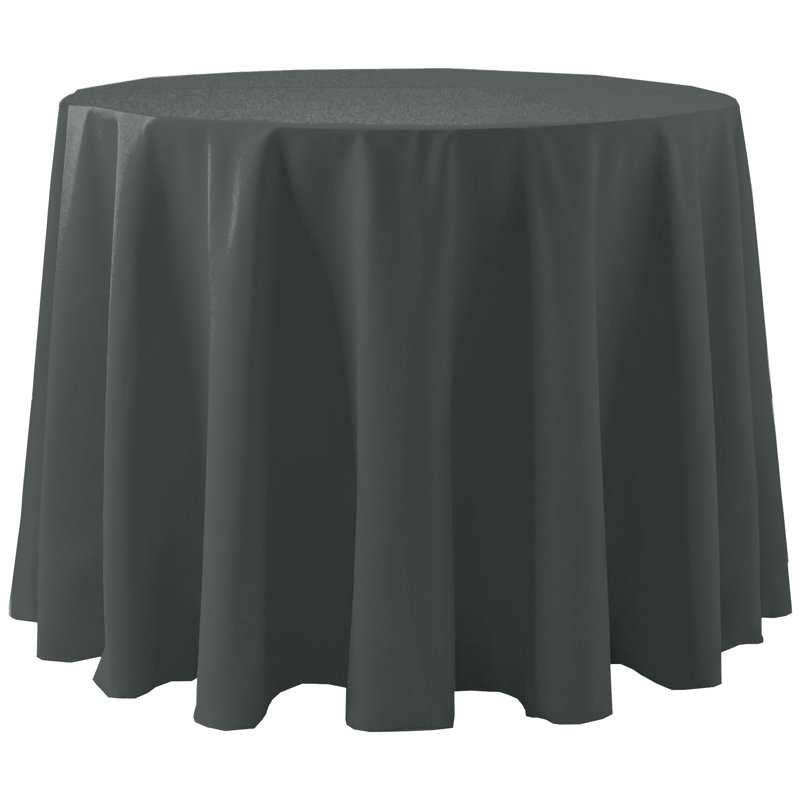 Ultimate Textile -2 Pack- Cotton-Feel 102-Inch Round Fine Dining Tablecloth, Ivory Cream, 102" x 102", Charcoal, 10