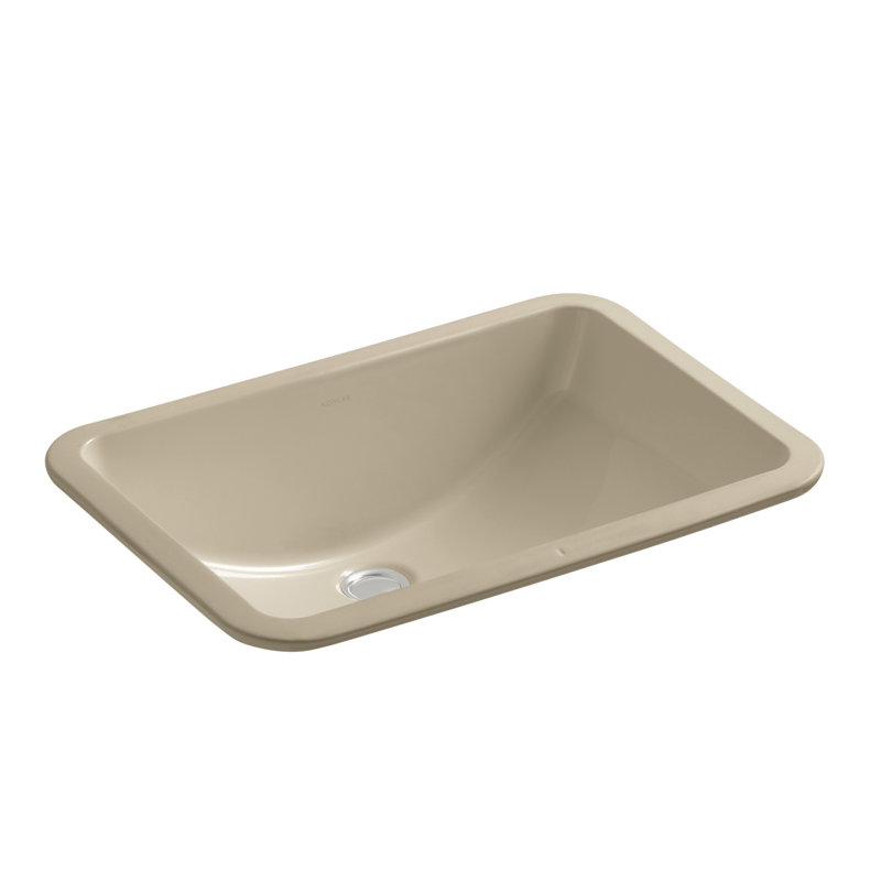Ladena Vitreous China Rectangular Undermount Bathroom Sink, Mexican Sand