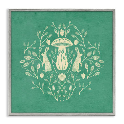 Floral Herbs with Rabbits Framed Giclee Art by Katie O'Shea