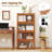 4-Tier Bamboo Bookshelf w/Doors See-through Acrylic Doors Freestanding Bookcase-367919691