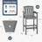 Tall HDPE Adirondack Bar Stools Connecting Tray Set-123244079