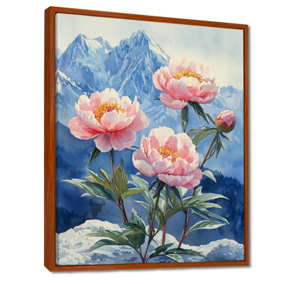 Pivoines sur les falaises de montagne I - impressions de toiles de pivoines