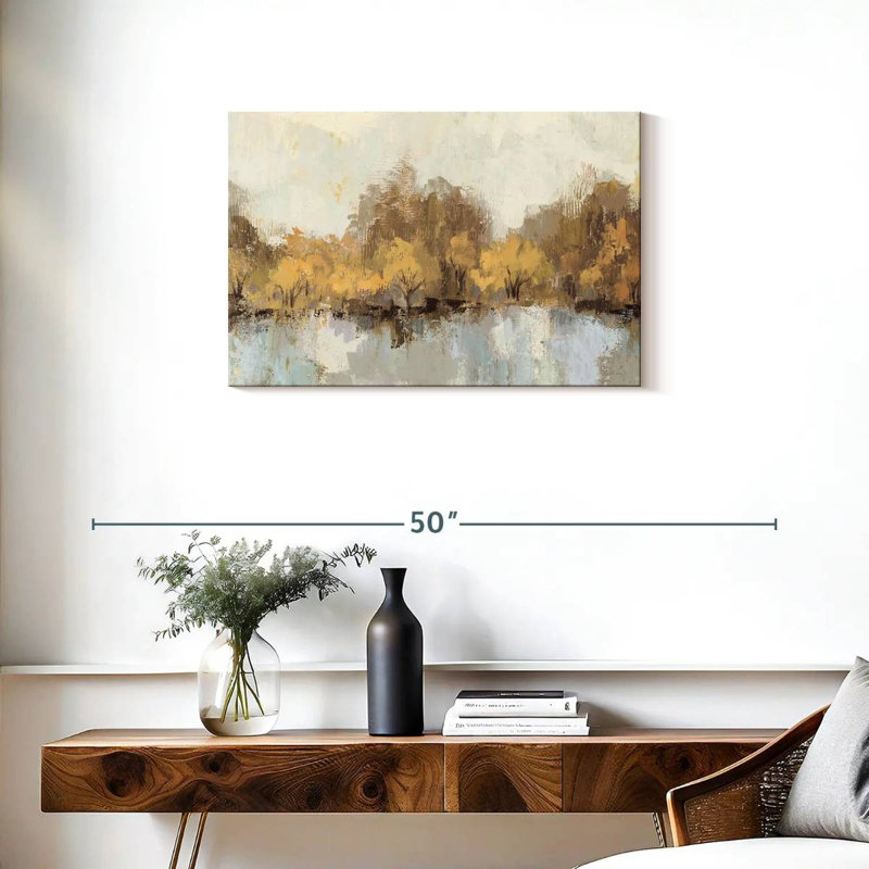 Avery, rivière d'automne, reflet doré, H 20 po x l 30 po