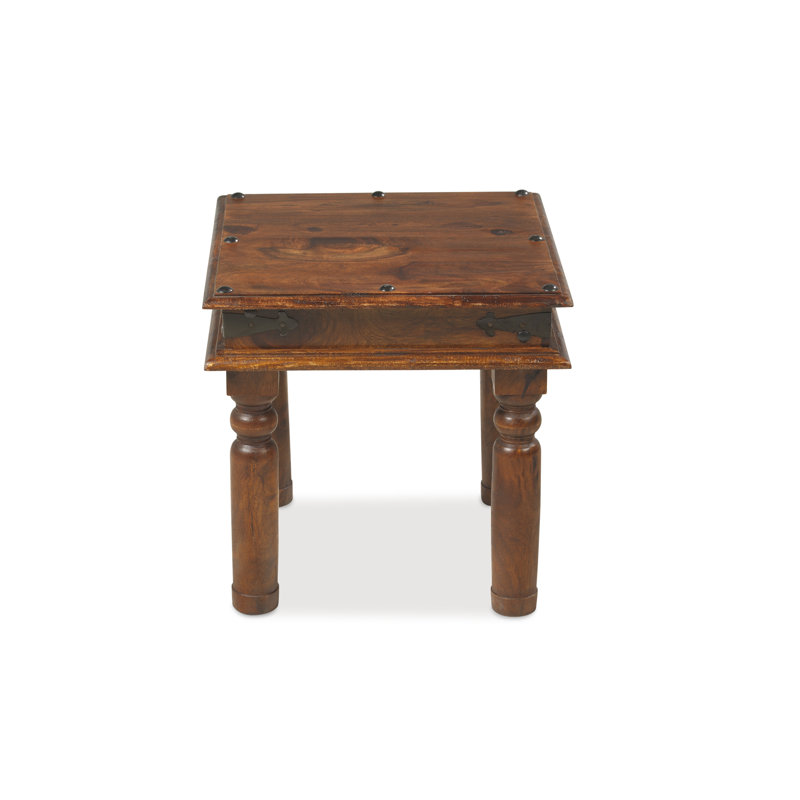 Indian Solid Wood Four Leg Coffee Table, 46 cm H x 45 cm W x 45 cm D