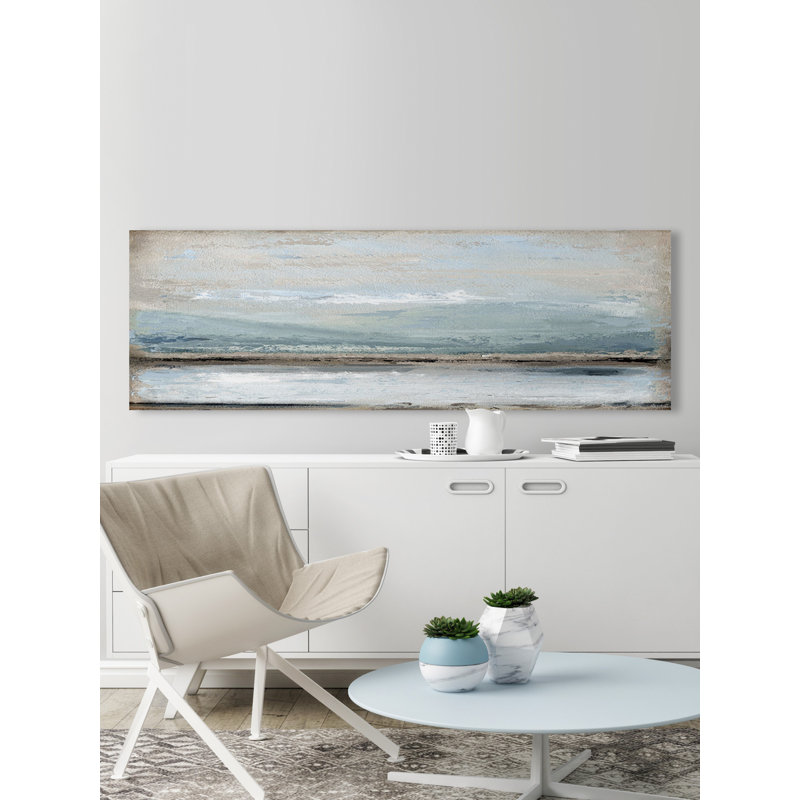 «Rolling Waves» par Marmont Hill - peinture panoramique sur toile tendue, H 15 po x l 45 po x P 1,5 po