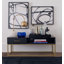 Tommy Hilfiger Ellias Modern TV Console Stand with 1 Drawer, Glossy Black Top, Golden Metal Frame