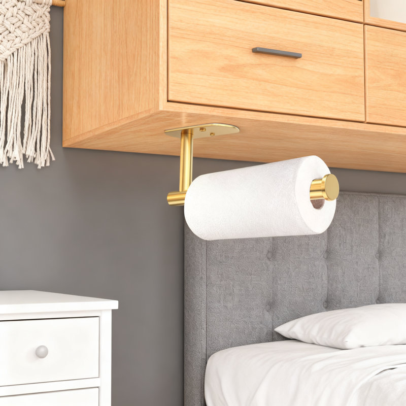 Porte-essuie-tout sous armoire, fixation murale adhésive ou installation à vis, distributeur de papier essuie-tout en acier inoxydable antirouille pour surfaces lisses