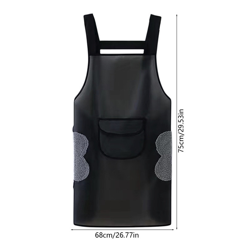 Tablier imperméable à l'épreuve de l'huile avec serviette, tablier de cuisine avec essuie-mains pour hommes, 26,8 x 29,5 po, noir