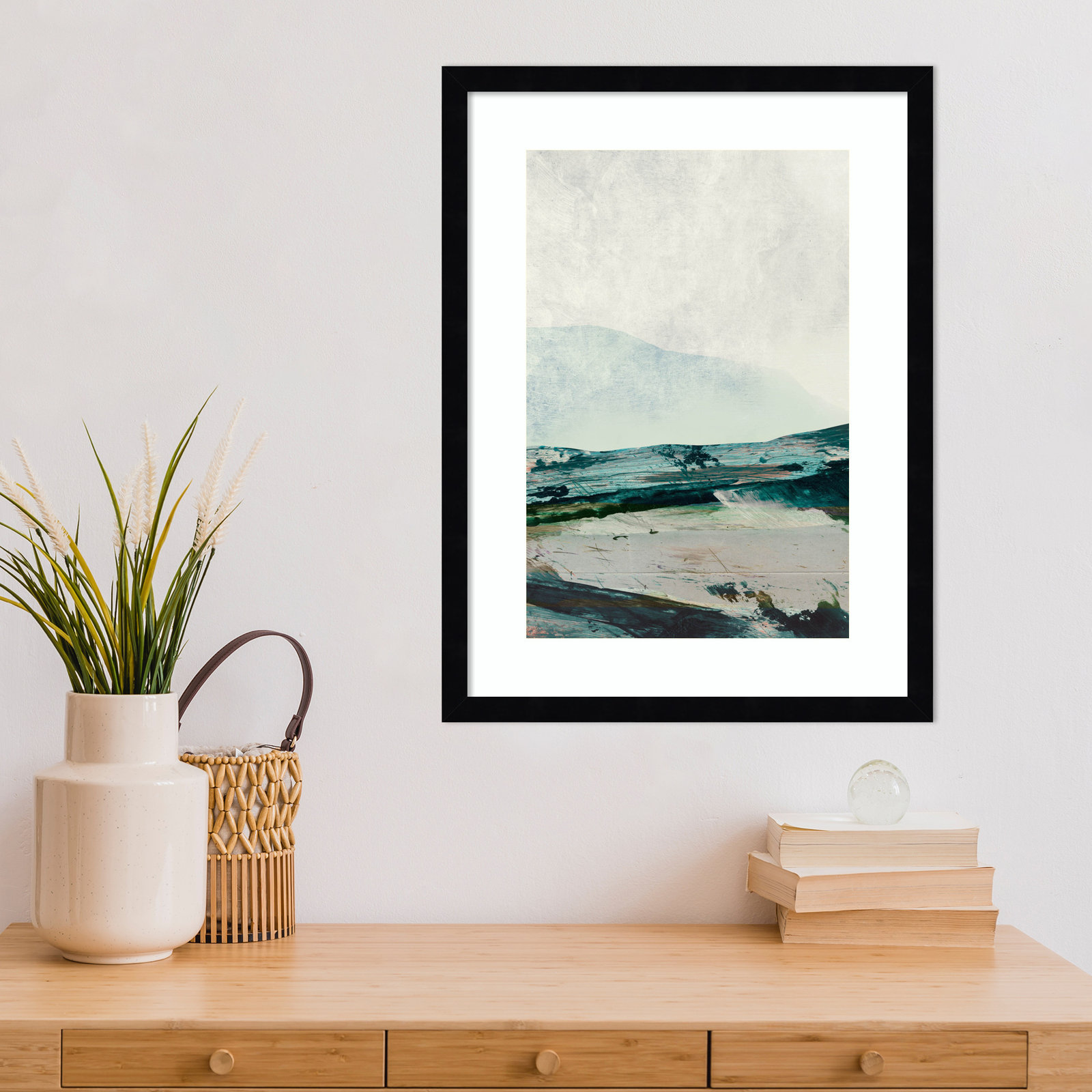 Cleve "Mountain Mists" Print by Dan Hobday, Black Framed, 21" H x 16" W