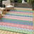 Waterproof Outdoor Rug 10x14, Reversible Plastic Straw Patio Camping Rug, Indoor Outdoor RV Mat Carpet for Deck, Camper, Porch, Balcony, Backyard, Picnic,Red/Green/Blue-1521252791
