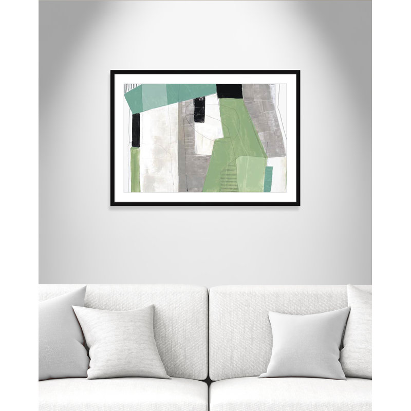 «Evergreen Essence» par Tom Reeves, Blanc, Cadre de boîte noire - reproduction d'art sur pap