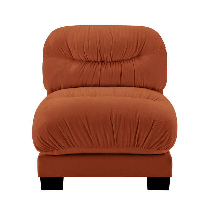 Canapé sans accoudoirs en chenille Flora - orange, Chenille orange