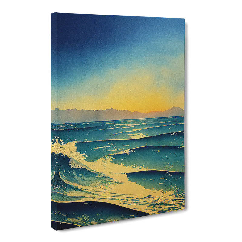 Watercolour Seascape Vol.3 - Wrapped Canvas, 50cm H x 35cm W x 3cm D