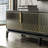 Luxury TV Stand For Tvs Up To 85" with 4-Door Storage Cabinet and Metal Handles, No Assembly Required