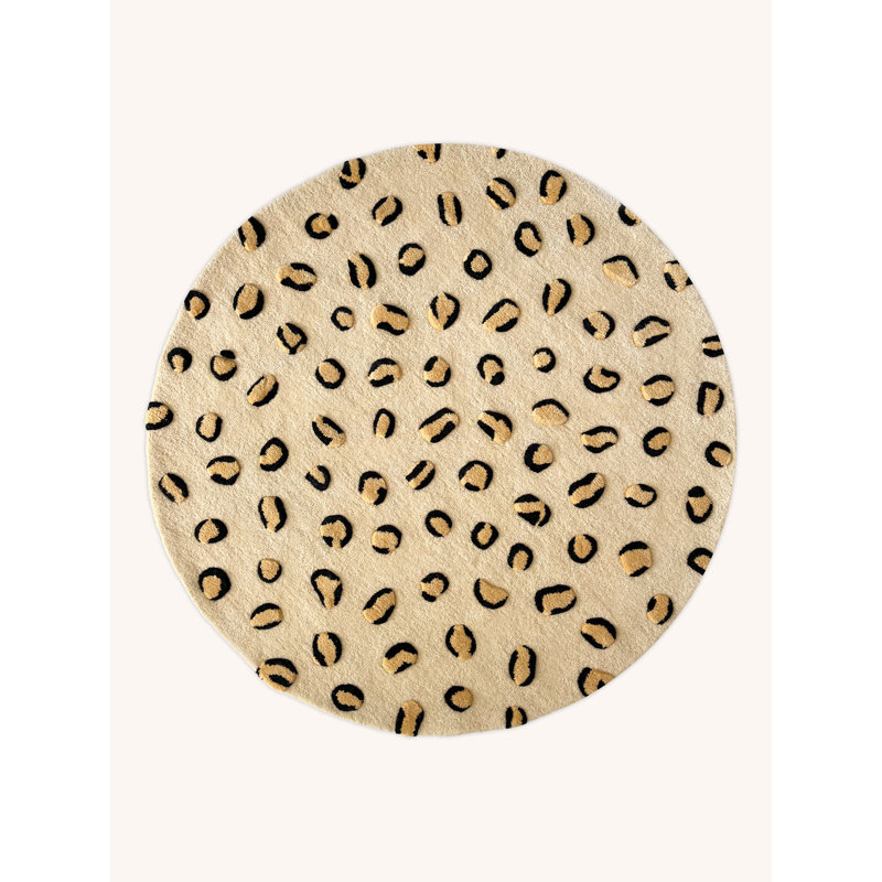 Rug Leopard, Round 3'11.24" x 3'11.24"