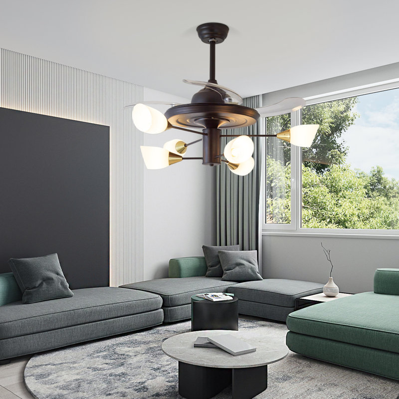 Ventilateur de plafond avec ensemble d'éclairage Kamrynn, 40.94"