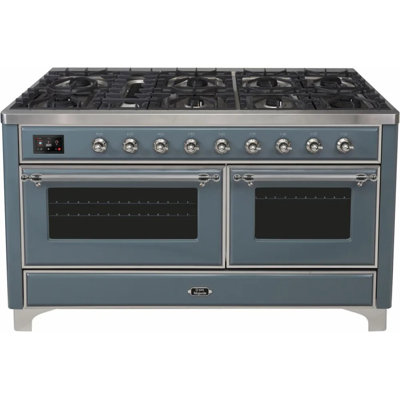 Cuisinière à deux brûleurs 60 pouces avec 9 brûleurs et plaque chauffante ILVE Majestic II Series