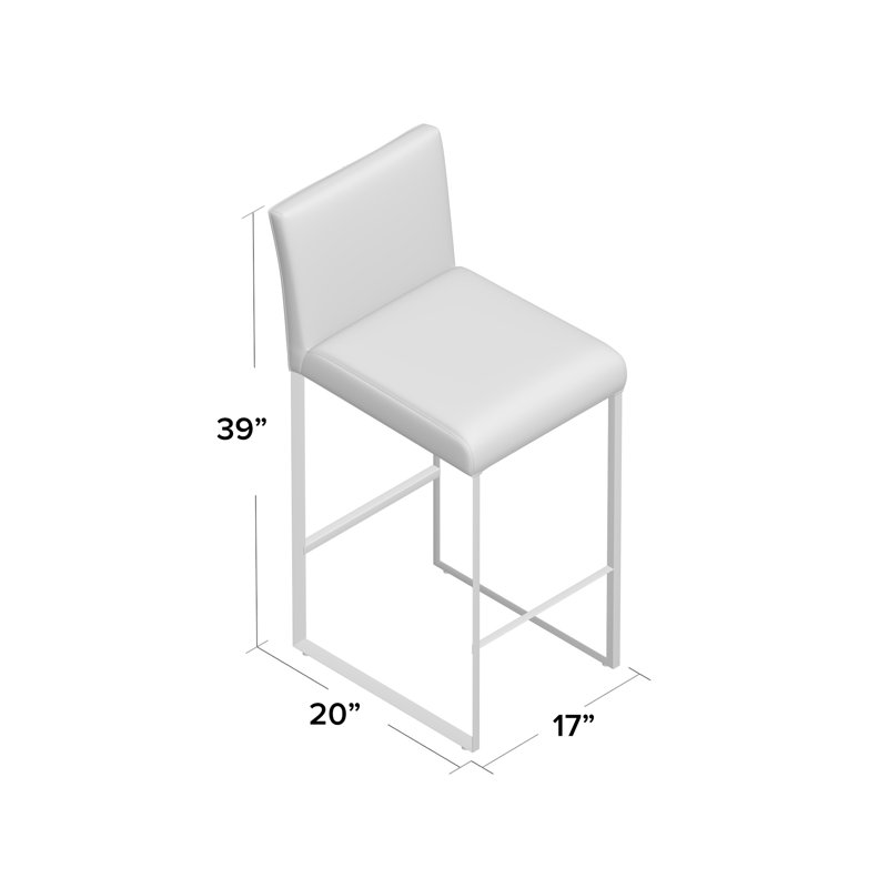 Tate Upholstered Counter Stool, Black, Bar Stool (30" Seat Height)