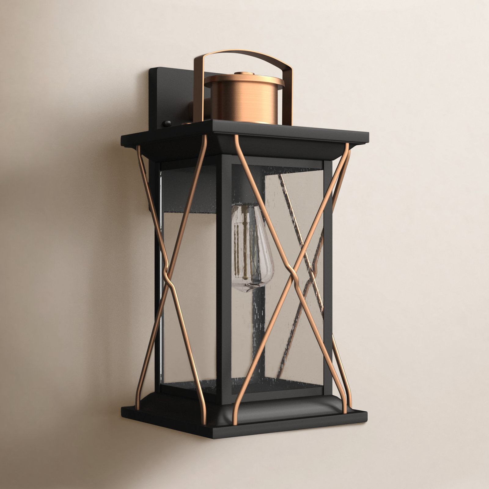Inanna Single Light Outdoor Wall Light, Antique Bronze, 19" H x 9.12" W x 10" D