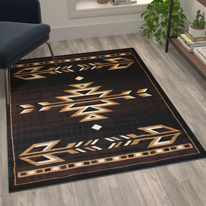 Byong Southwestern Style Area Rug, Rectangle 4' x 5'