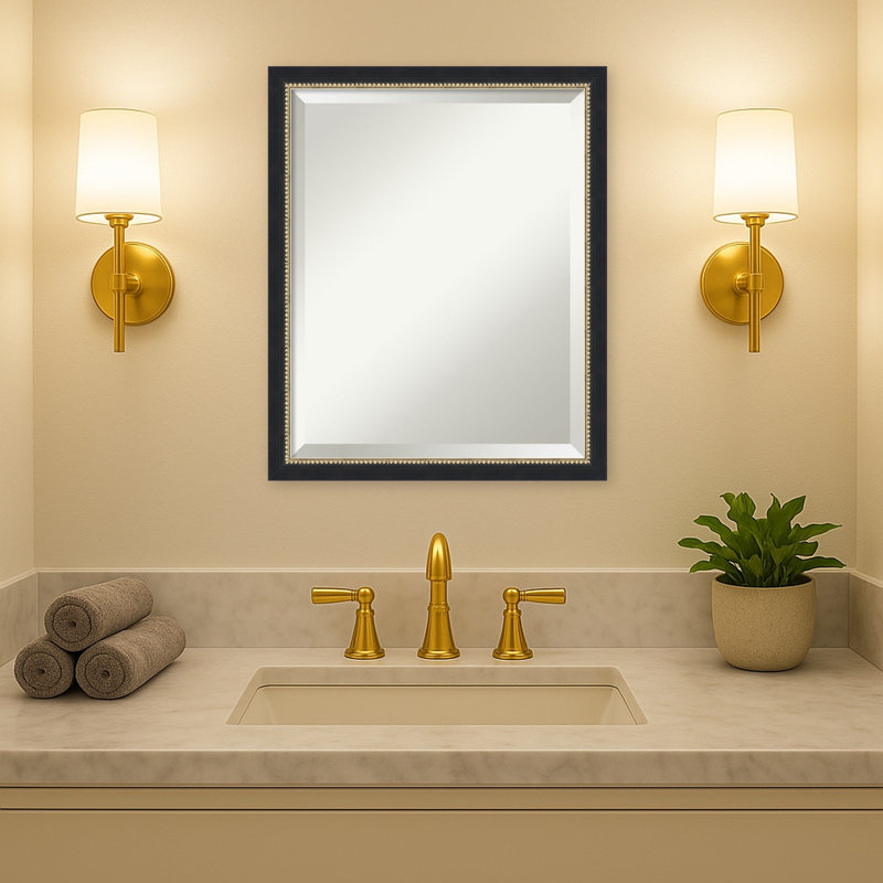 Miroir mural de salle de bain Phillip, 18 in. W x 22 in. H, Noir Belmont