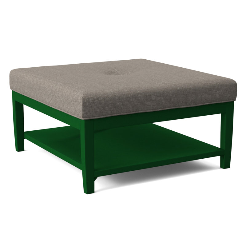 Hammond Square Ottoman, Antique Black Finish, Stone Crypton Performance; 0884-83