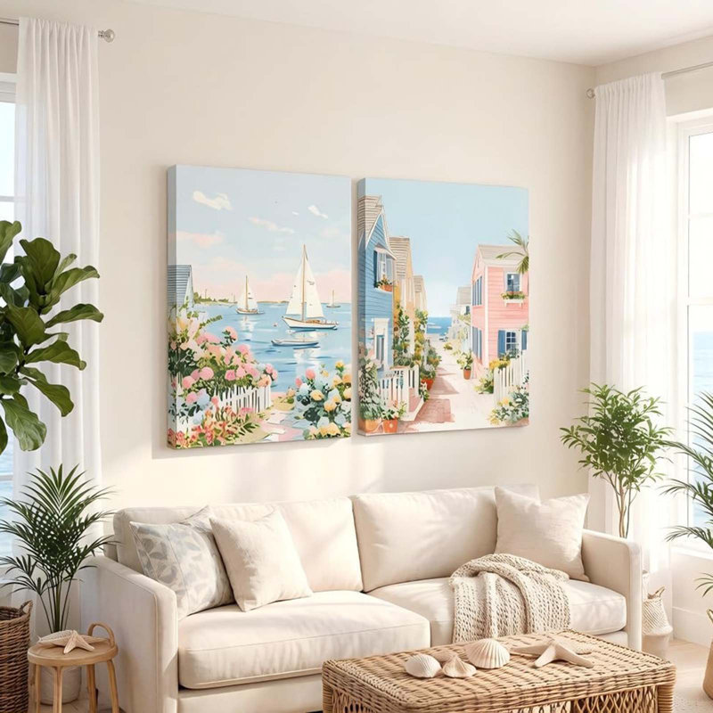 2 Piece Wrapped Canvas Print, 60 cm H x 40 cm W