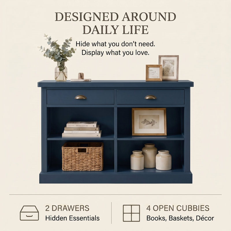 47 " W Console Table, Navy