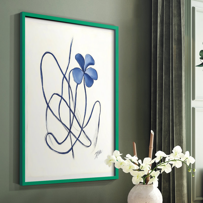 Série FLORAL DCXLVII - Impression encadrée de qualité supérieure - Prêt à accrocher - Aucun clou requis, Vert