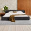 Très grande base de lit tapissier plateforme avec tête de lit en chenille - gris foncé (l 88 po x H 87 po x P 23 po)-758312187