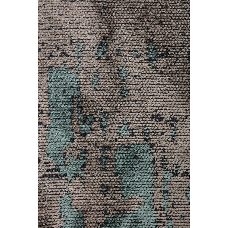 Tapis gris / turquoise Rapture, Rectangle 7 pi 10 po x 9 pi 10 po