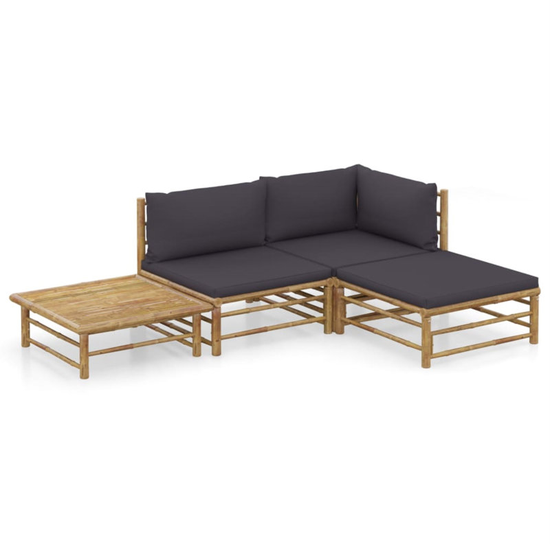 Knowlton 4 Piece with Cushions, Dark Gray