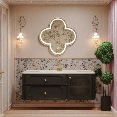 French high-end cream style bathroom cabinet