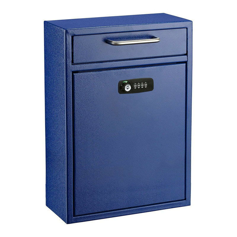Grande boîte aux lettres murale sécurisée avec serrure à combinaison, Blanc, H 1,2 po x l 4,7 po x P 4,7 po