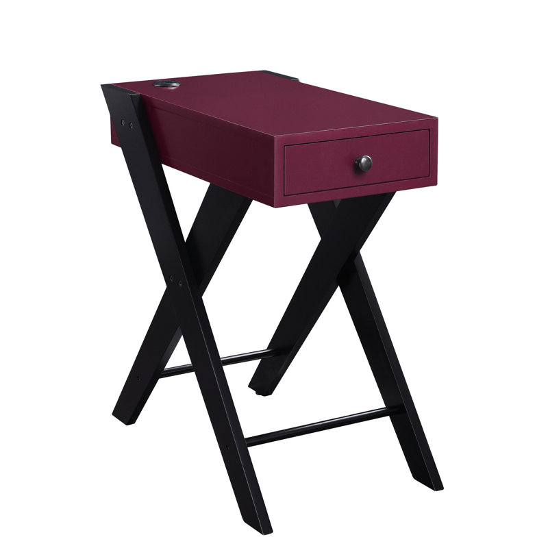 Table d'appoint avec ports USB, Burgundy