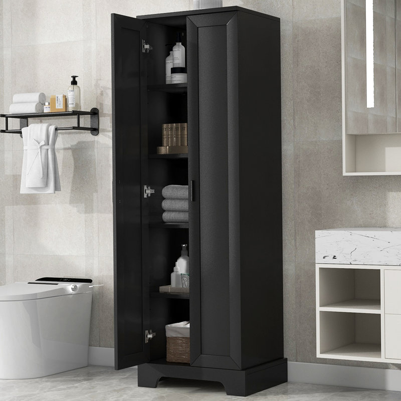 Harriett 71.2'' Freestanding Bathroom Cabinet, Black