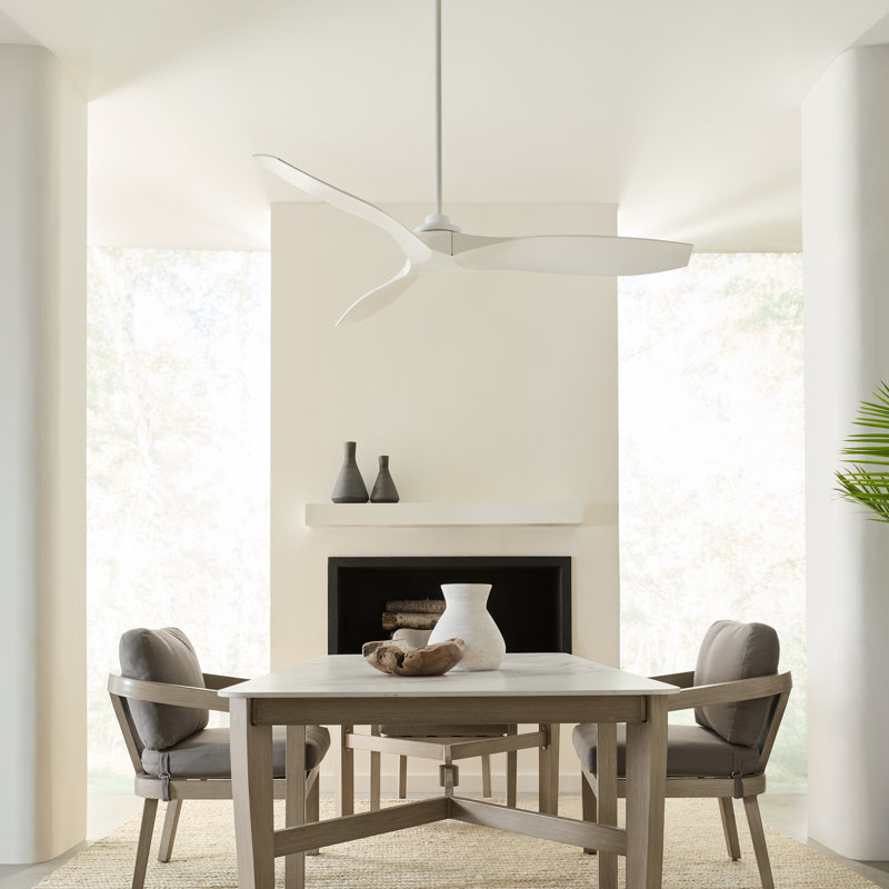 Smart Outdoor Ceiling Fan, Matte White, 60"