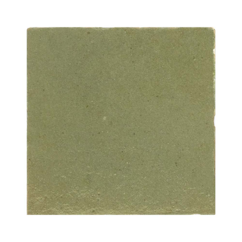 Moroccan Zellige 4" x 4" Ceramic Floor & Wall Tile, Spanish Olive