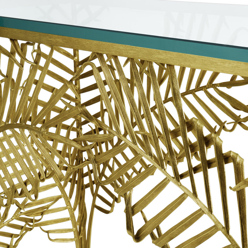 Palm 46 in. Glass Console Table