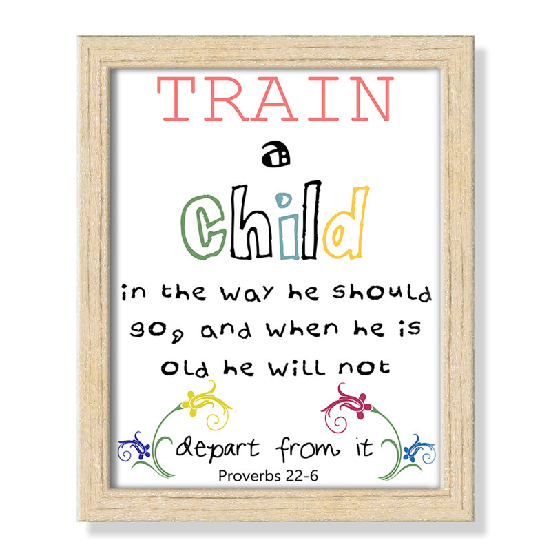 «Train a Chile Train a Child», impression sur papier, H 10 po x l 8 po x P 1,18 po, Encadré de boîte beige