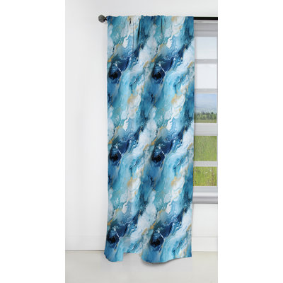 Rideau occultant en marbre Coastal Blue Elegant Marble Shore