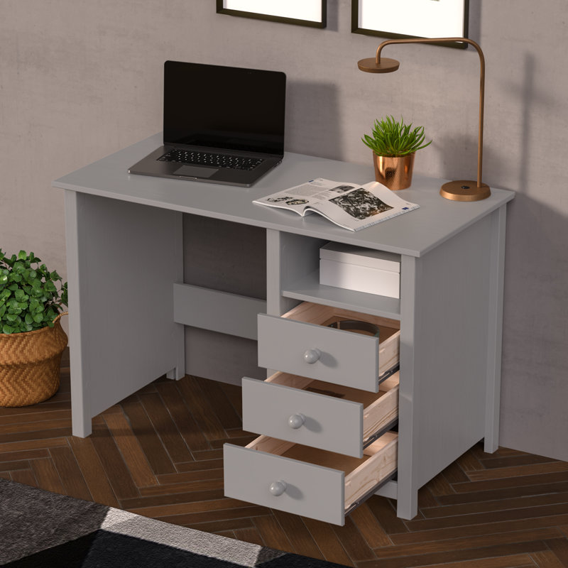 Bureau Albrecht en bois massif - Bureau polyvalent pour le bureau personnel ou le bureau, alliant style et fonctionnalité