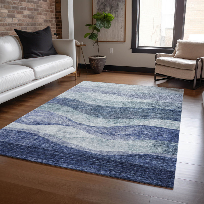 Tapis d'intérieur / extérieur bleu Louisa , 5' x 7'6"