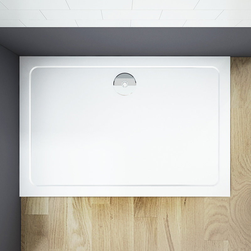 Clairville Stone Shower Tray White, 30mm H x 1700mm W x 900mm D