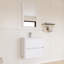 Ensemble de meuble-lavabo mural 24 po avec comptoir en céramique et miroir | Deux tiroirs à fermeture en douceur, plomberie en forme de U et finition imperméable à 5 couches-843451029-843451030