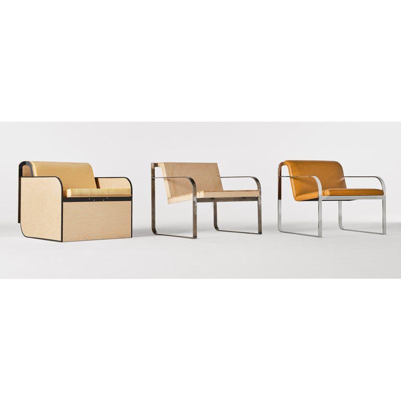Skald Lounge Chair, Polished Chrome, Canyon Genuine Leather