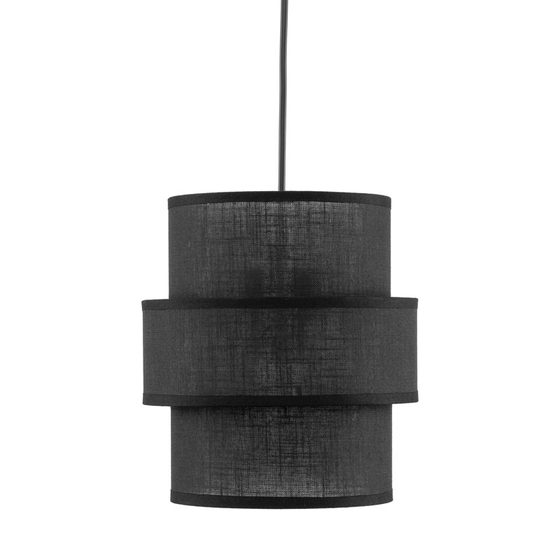 Calisto 1 - Light Stainless Steel Drum Pendant, Black