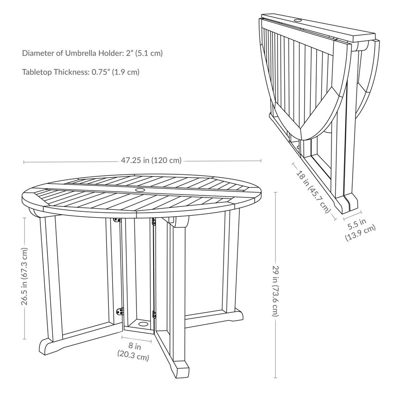 Union Rustic Kerlyn Malaysian Hardwood Gateleg Extendable Outdoor ...