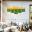 «Green Field Cornfield Sunset Scene», reproduction d'art sur toile 5 pièces-1171078651